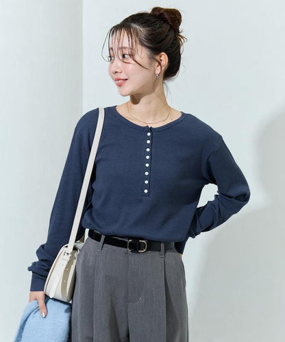 Ginger ヘンリーネック ロング スリーブ トップス【限定展開】