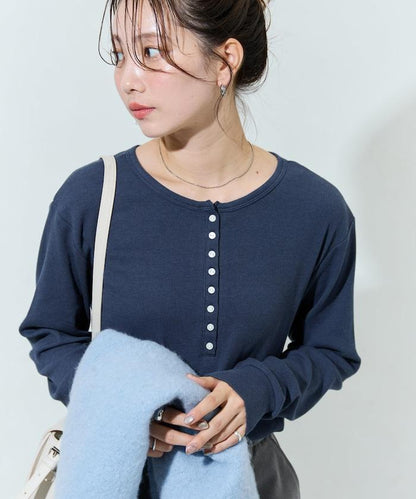 Ginger ヘンリーネック ロング スリーブ トップス【限定展開】