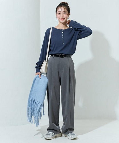 Ginger ヘンリーネック ロング スリーブ トップス【限定展開】