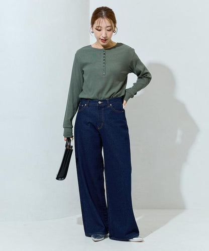 Ginger ヘンリーネック ロング スリーブ トップス【限定展開】