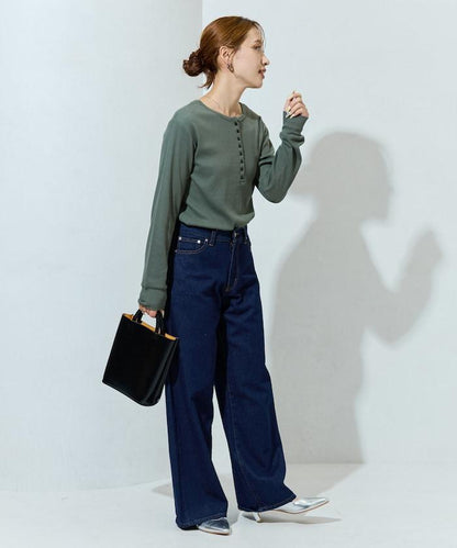 Ginger ヘンリーネック ロング スリーブ トップス【限定展開】