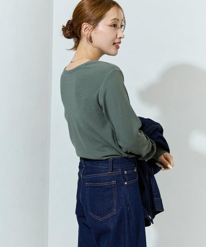 Ginger ヘンリーネック ロング スリーブ トップス【限定展開】
