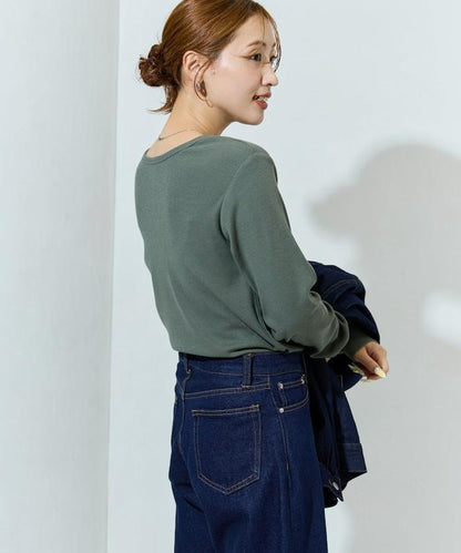 Ginger ヘンリーネック ロング スリーブ トップス【限定展開】