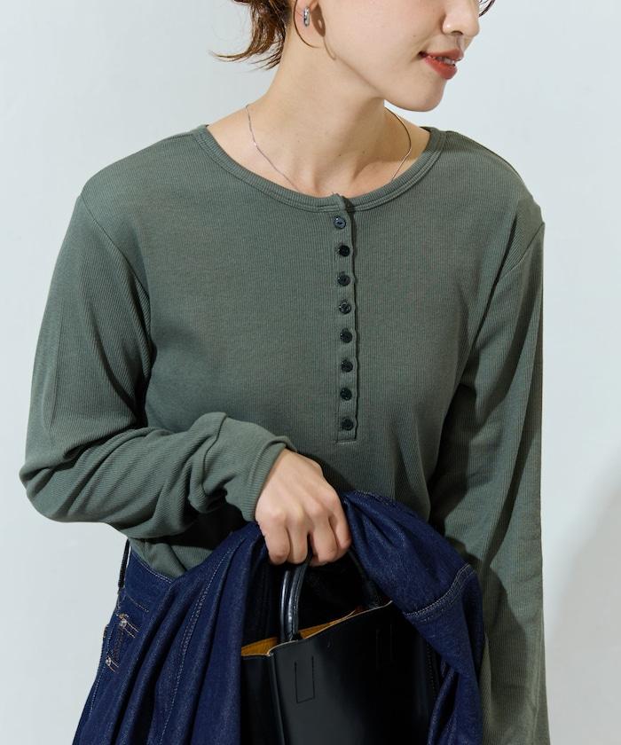 Ginger ヘンリーネック ロング スリーブ トップス【限定展開】