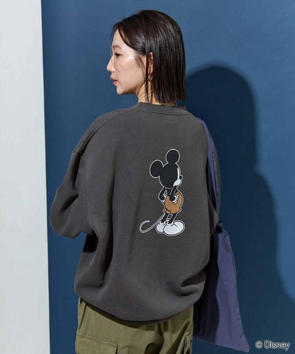 別注/Mickey Mouse/ミッキーマウス/前後 プリン トvintage 加工 スウェット【限定展開】