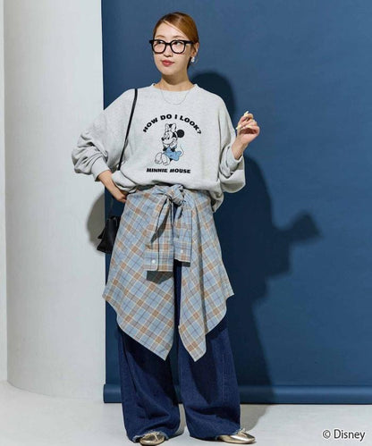 特別款/Mickey Mouse/米奇/華夫格印花長袖T恤