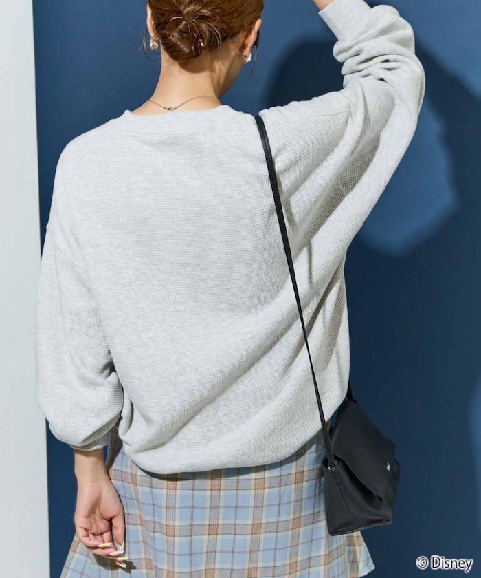 特別款/Mickey Mouse/米奇/華夫格印花長袖T恤