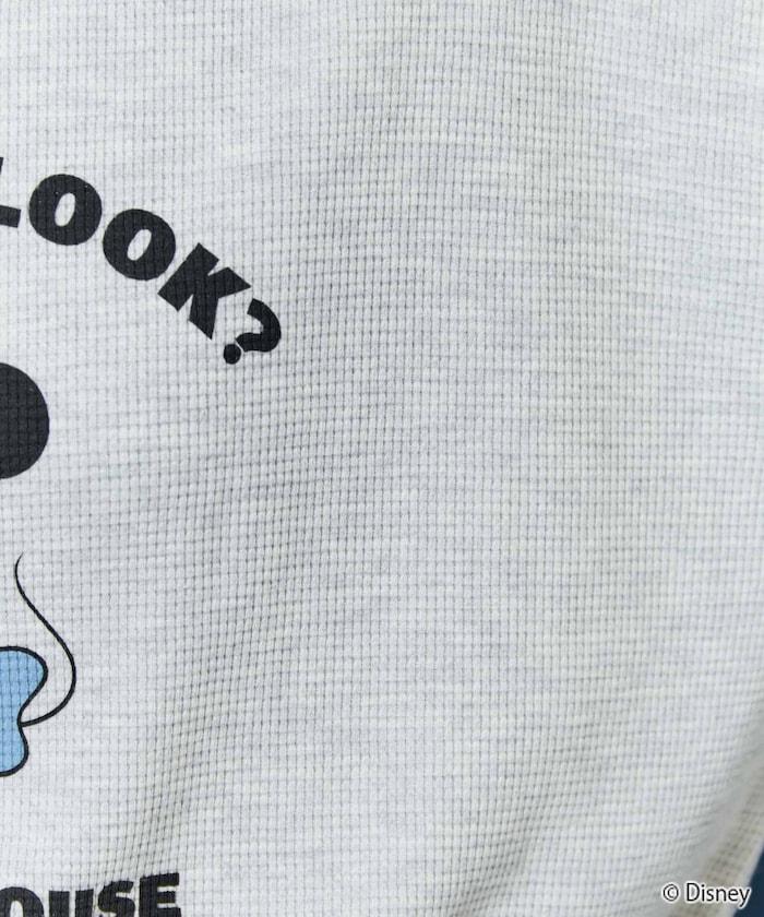 特別款/Mickey Mouse/米奇/華夫格印花長袖T恤