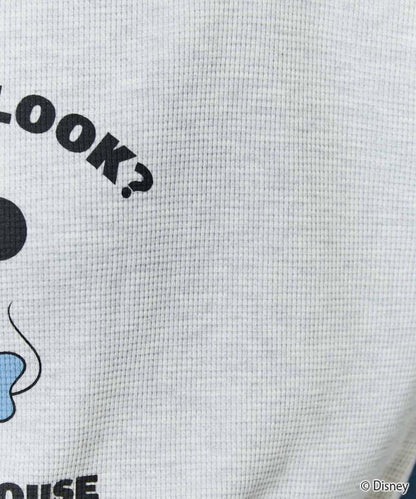 特別款/Mickey Mouse/米奇/華夫格印花長袖T恤