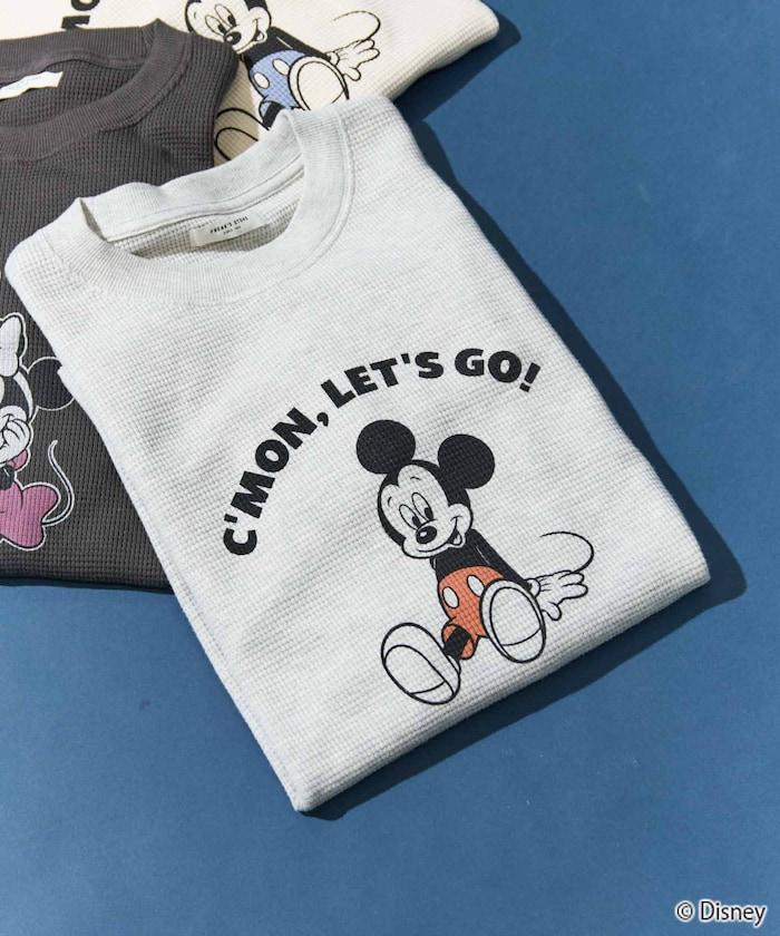 特別款/Mickey Mouse/米奇/華夫格印花長袖T恤