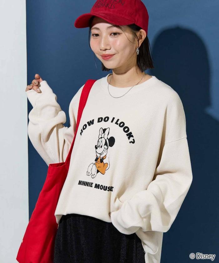 特別款/Mickey Mouse/米奇/華夫格印花長袖T恤