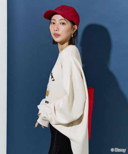 特別款/Mickey Mouse/米奇/華夫格印花長袖T恤