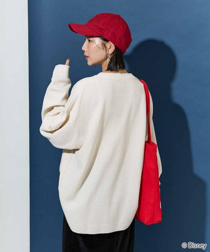 特別款/Mickey Mouse/米奇/華夫格印花長袖T恤