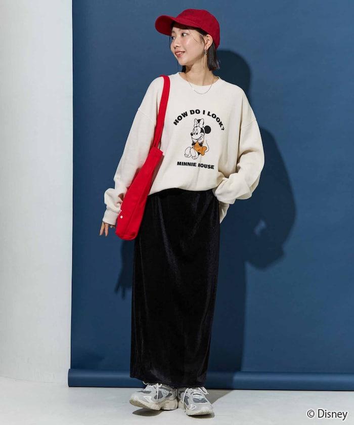 特別款/Mickey Mouse/米奇/華夫格印花長袖T恤