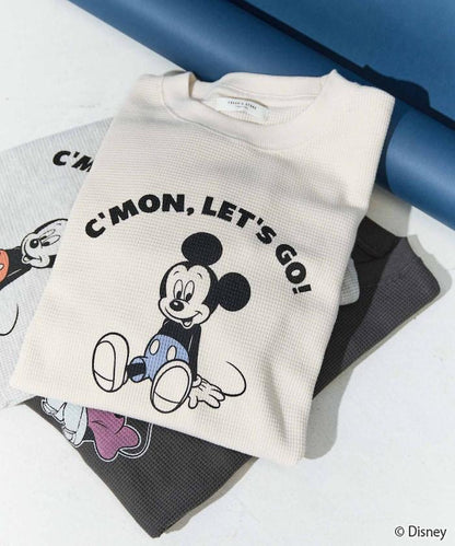 特別款/Mickey Mouse/米奇/華夫格印花長袖T恤