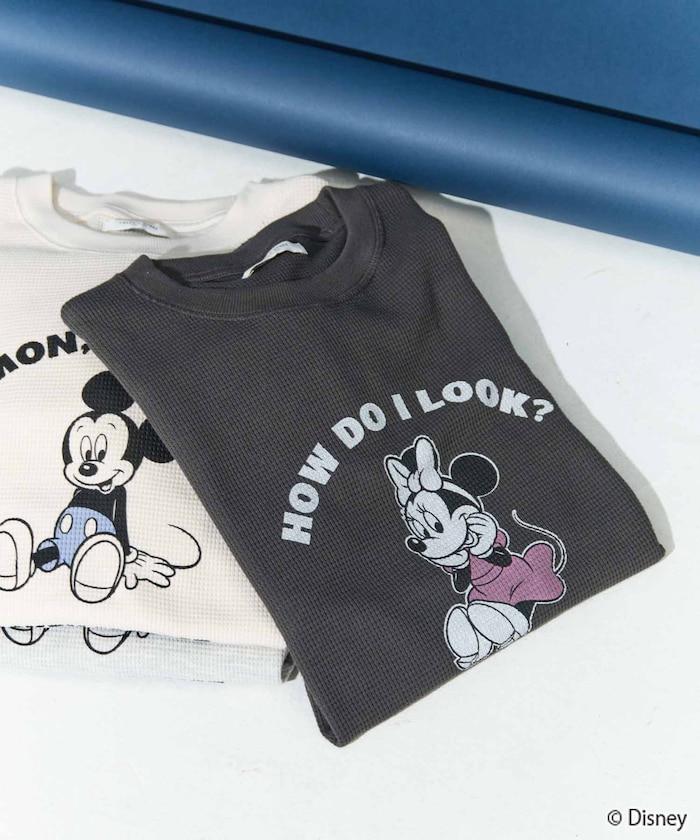 特別款/Mickey Mouse/米奇/華夫格印花長袖T恤