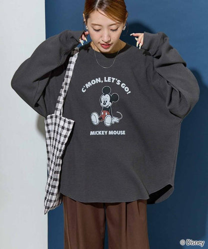 特別款/Mickey Mouse/米奇/華夫格印花長袖T恤