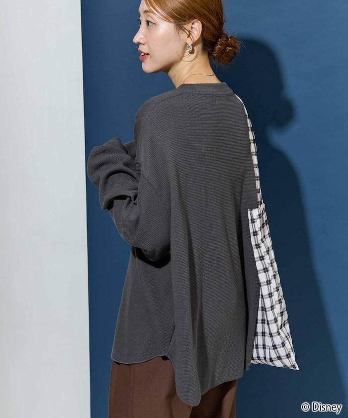 特別款/Mickey Mouse/米奇/華夫格印花長袖T恤