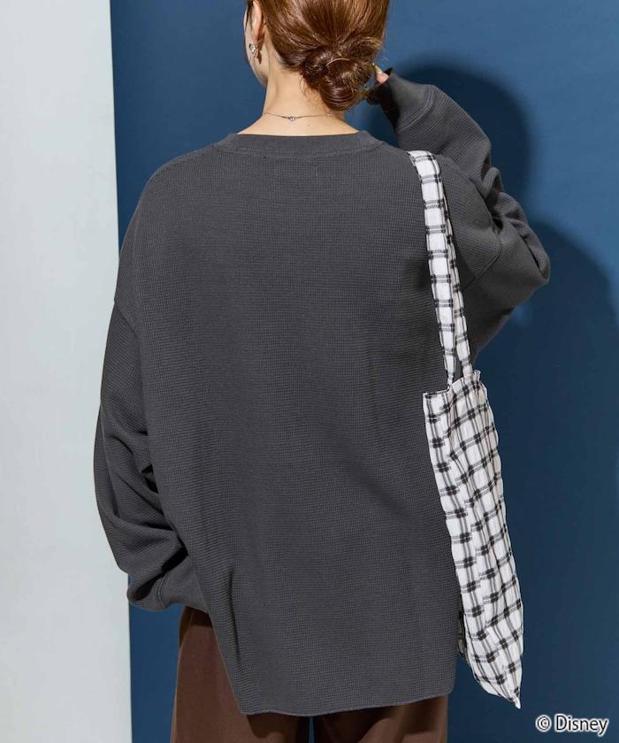 特別款/Mickey Mouse/米奇/華夫格印花長袖T恤