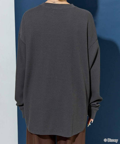 特別款/Mickey Mouse/米奇/華夫格印花長袖T恤