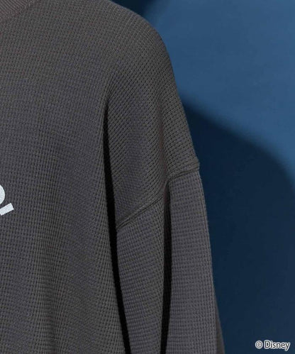 特別款/Mickey Mouse/米奇/華夫格印花長袖T恤