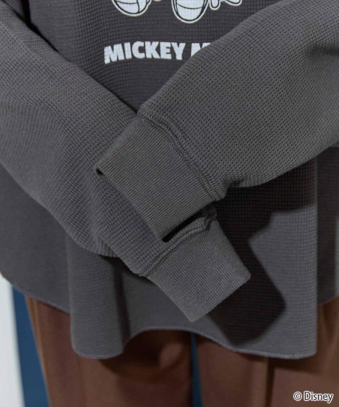特別款/Mickey Mouse/米奇/華夫格印花長袖T恤