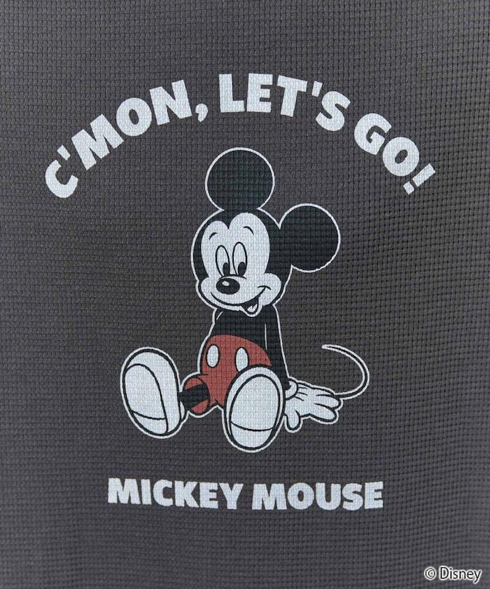特別款/Mickey Mouse/米奇/華夫格印花長袖T恤