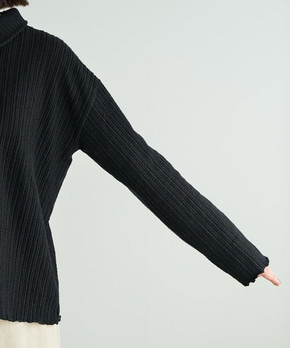 迷你麻花絨面翻領套頭衫