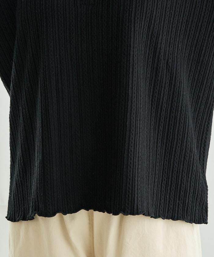 迷你麻花絨面翻領套頭衫