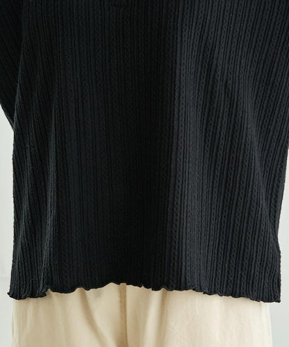 迷你麻花絨面翻領套頭衫