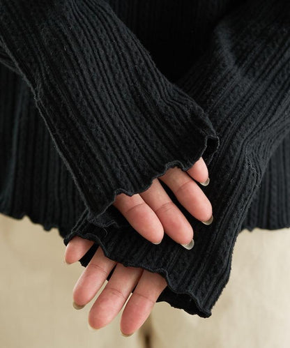 迷你麻花絨面翻領套頭衫