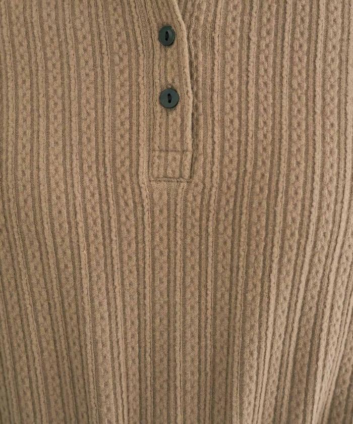 迷你麻花絨面翻領套頭衫