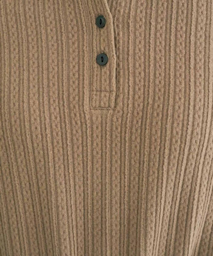 迷你麻花絨面翻領套頭衫