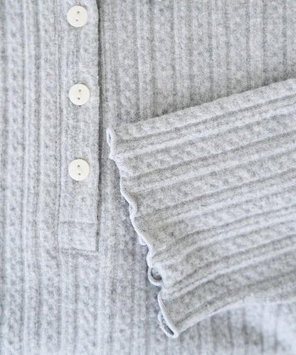 迷你麻花絨面翻領套頭衫