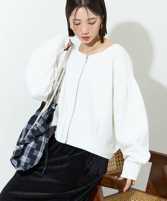 全拉鍊加絨短款開衫