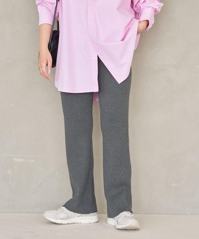 羅紋喇叭針織褲