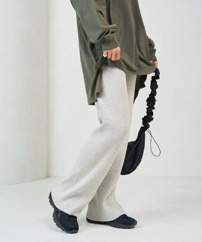 羅紋喇叭針織褲