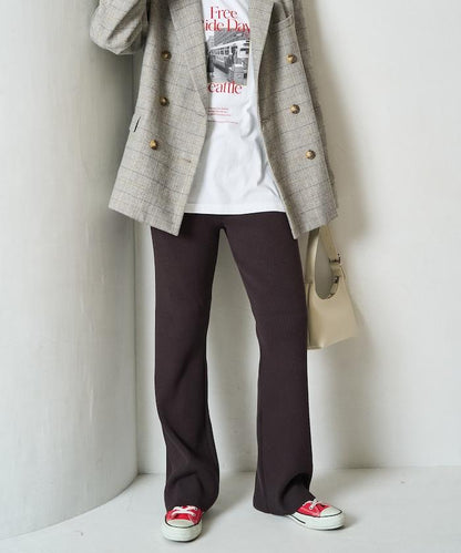 羅紋喇叭針織褲