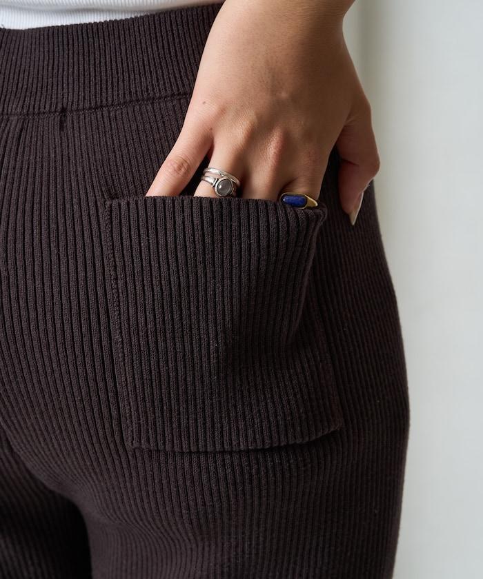 羅紋喇叭針織褲