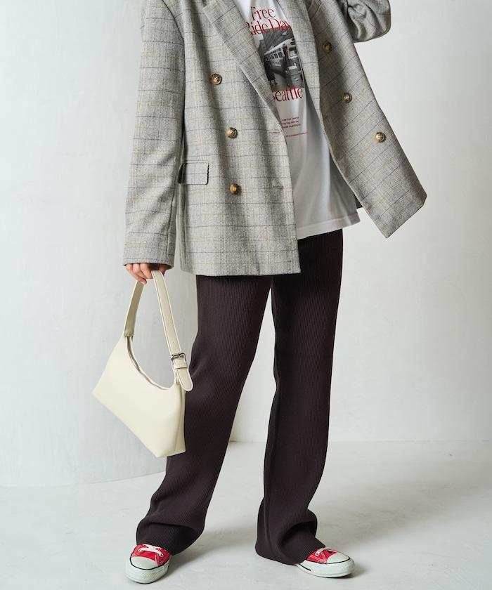 羅紋喇叭針織褲