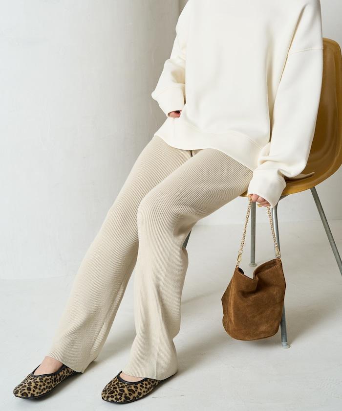 羅紋喇叭針織褲