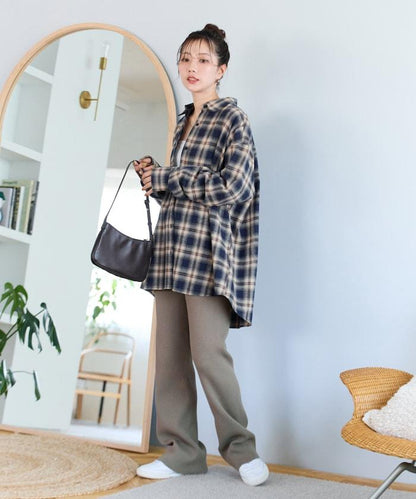 羅紋喇叭針織褲