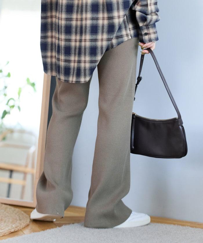 羅紋喇叭針織褲