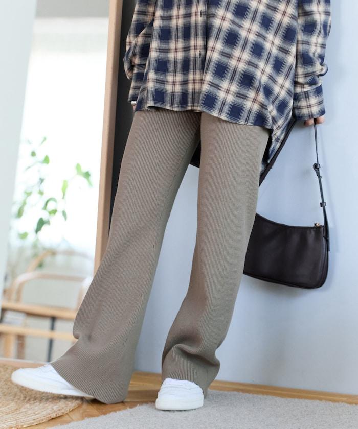 羅紋喇叭針織褲