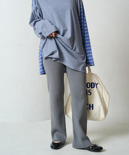 羅紋喇叭針織褲