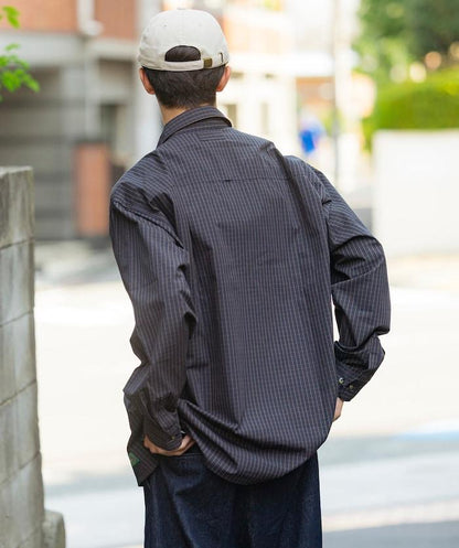 特別款釣魚口袋長袖格子襯衫