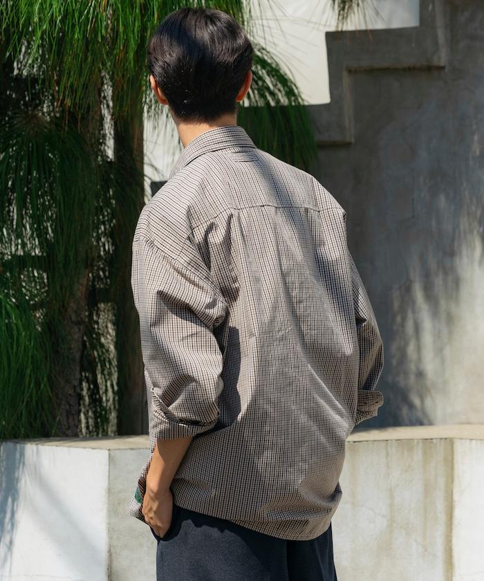 特別款釣魚口袋長袖格子襯衫