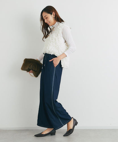 舒適穿著感透視羅紋高領衫