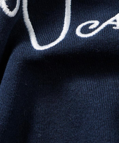 寬鬆版型 動物圖案刺繡 圓領衛衣