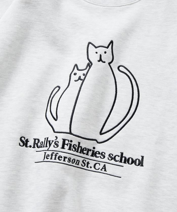 寬鬆版型 動物圖案刺繡 圓領衛衣